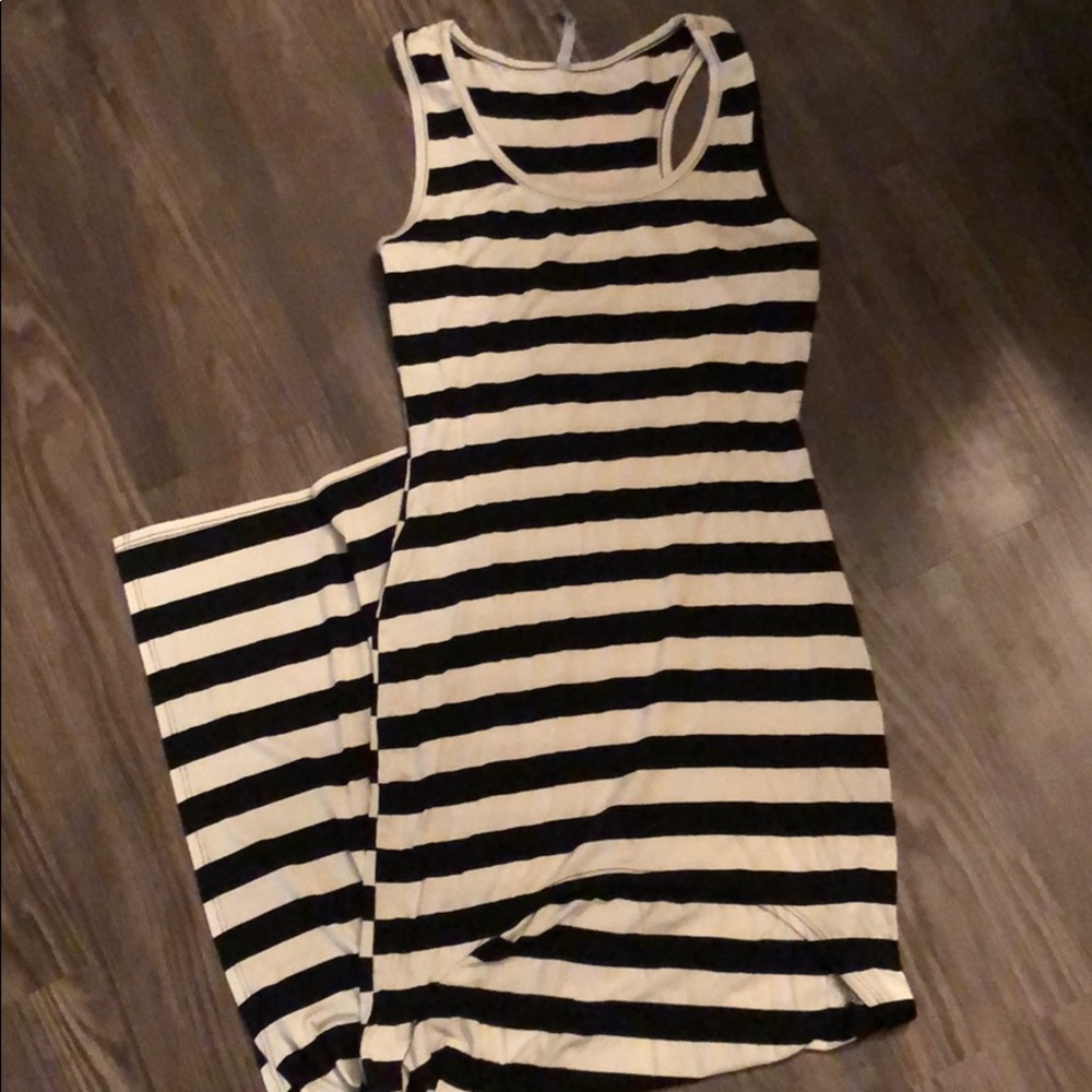 Love Culture: Black & White striped hi-lo dress